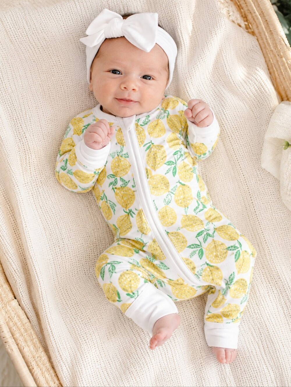 Little Sleepies Lemon Zippy Newborn Bamboo Sleeper Citrus core Farmhouse Baby